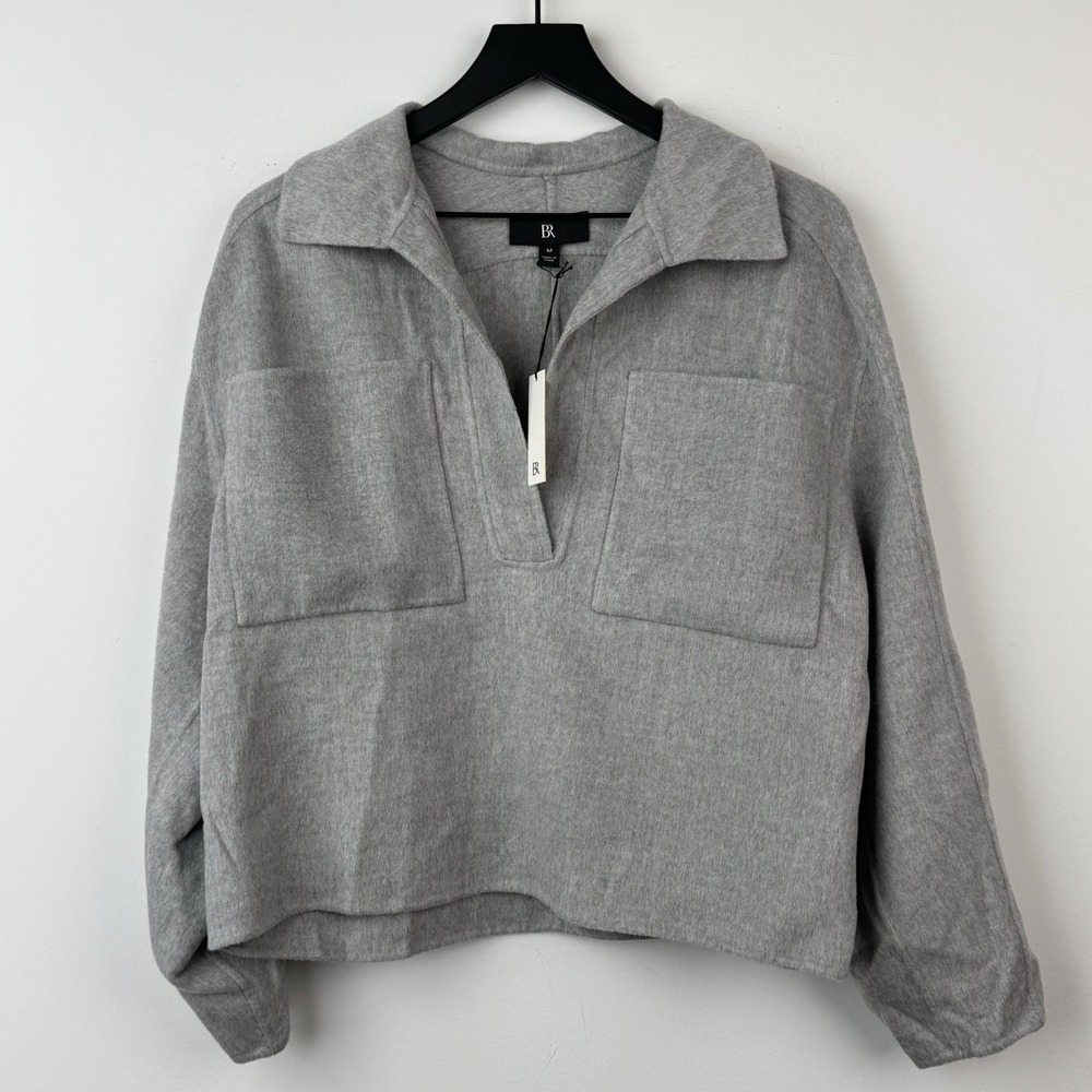 Banana Republic Gray Collared Pullover Sweater